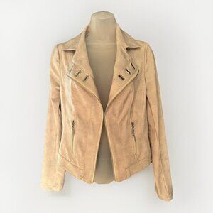 Joseph Ribkoff Dune Knit Jacket Style 231934 Women's Size XS Neutral Moto Zip